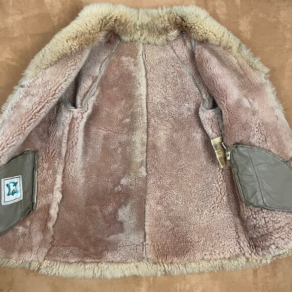 Vintage PEPCO Shearling Sheepskin Pennylane Fur Leather Coat S Made in Turkey - Picture 7 of 16